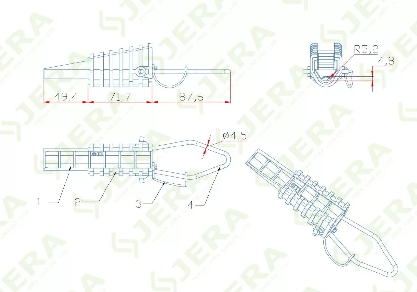 Low voltage tension clamp STI